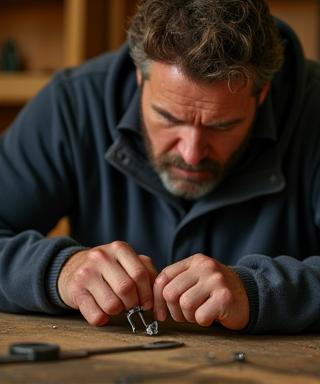 Jules Tremblay, Service Manager sharpening a tool