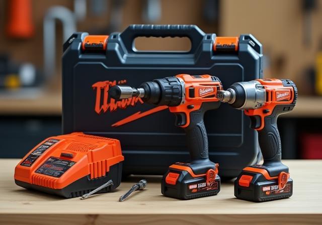 Cordless impact driver in kit box